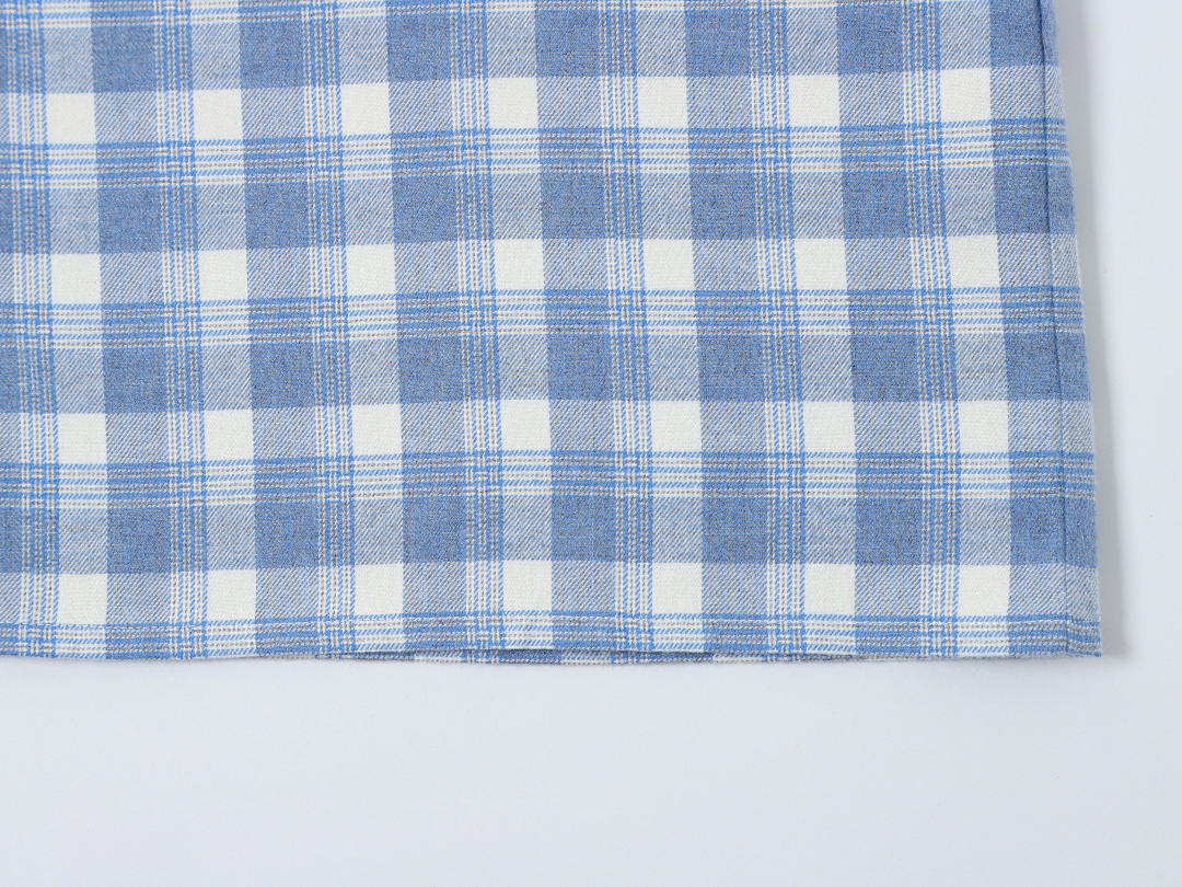 On Running 170Gsm Union Kingdom 100% Cotton Boxy Cropped Fit Plaid Flannel Short-Sleeved Shirt - Image 8