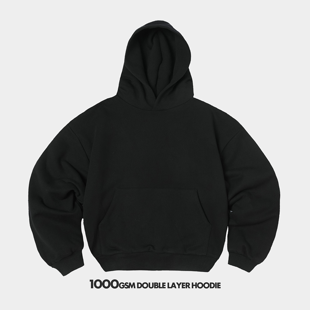 On Running 1000Gsm Union Kingdom Double-Layer 100% Cotton Fleece Reversible Cropped Fit Hoodie