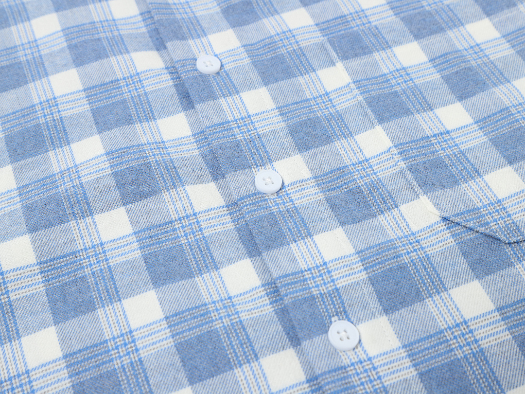 On Running 170Gsm Union Kingdom 100% Cotton Boxy Cropped Fit Plaid Flannel Short-Sleeved Shirt - Image 7
