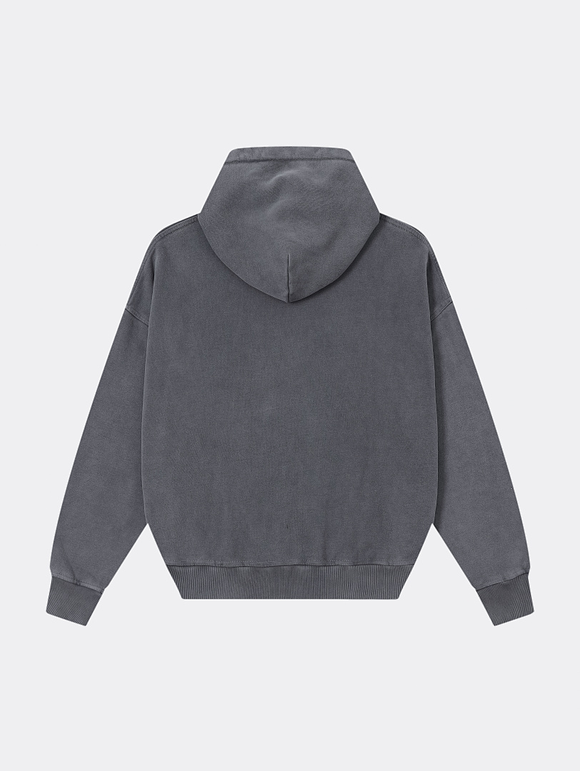 On Running 450Gsm Union Kingdom 100% Cotton Polar Fleece Boxy Cropped Fit Washed Zip-Up - Image 3