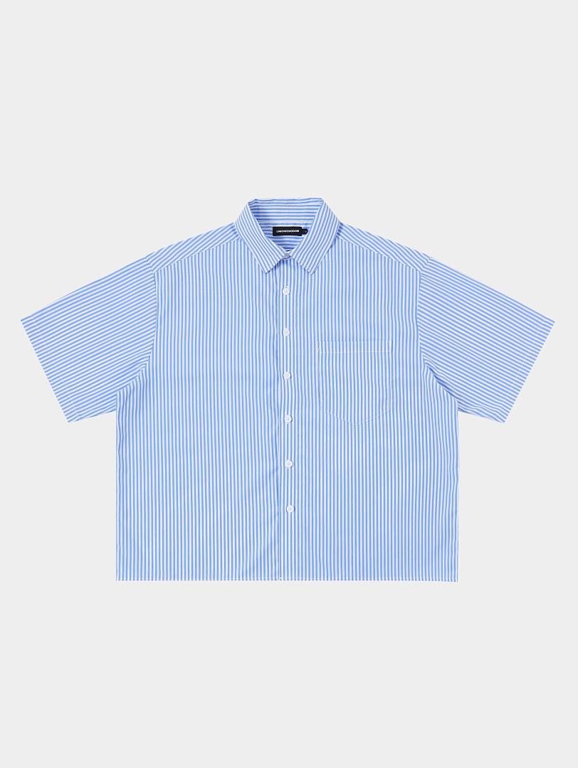 On Running [Restocking]150Gsm Union Kingdom 100% Cotton Boxy Cropped Fit Striped Short-Sleeved Shirt - Image 2