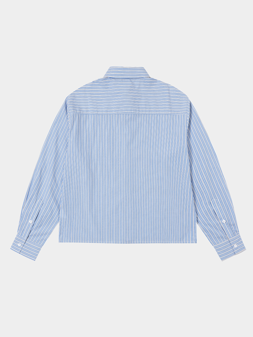 On Running 120Gsm Union Kingdom 100% Cotton Boxy Cropped Fit Striped Long-Sleeved Shirt - Image 3