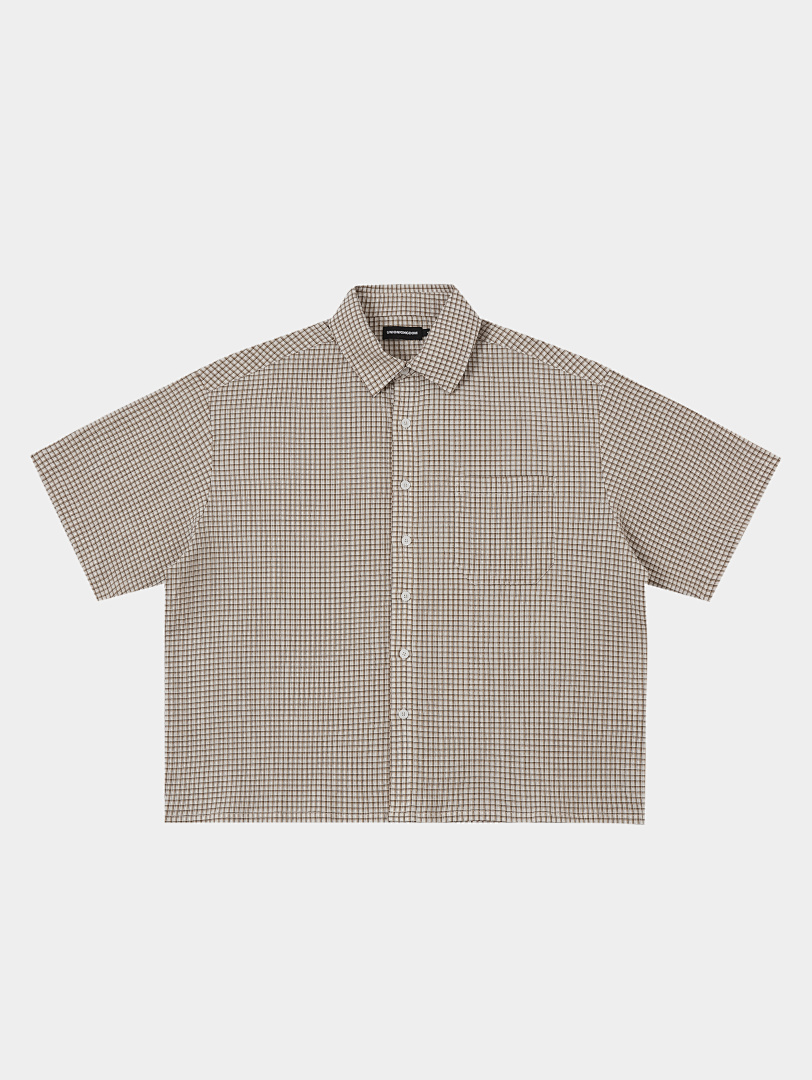 On Running 140Gsm Union Kingdom 100% Cotton Boxy Cropped Fit Plaid Short-Sleeved Shirt - Image 2