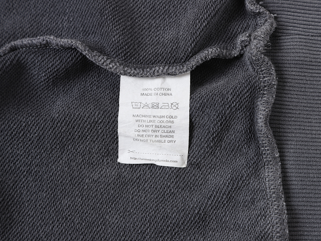 On Running 450Gsm Union Kingdom Distressed Washed Gray 100% Cotton Loose Fit Hoodie - Image 8