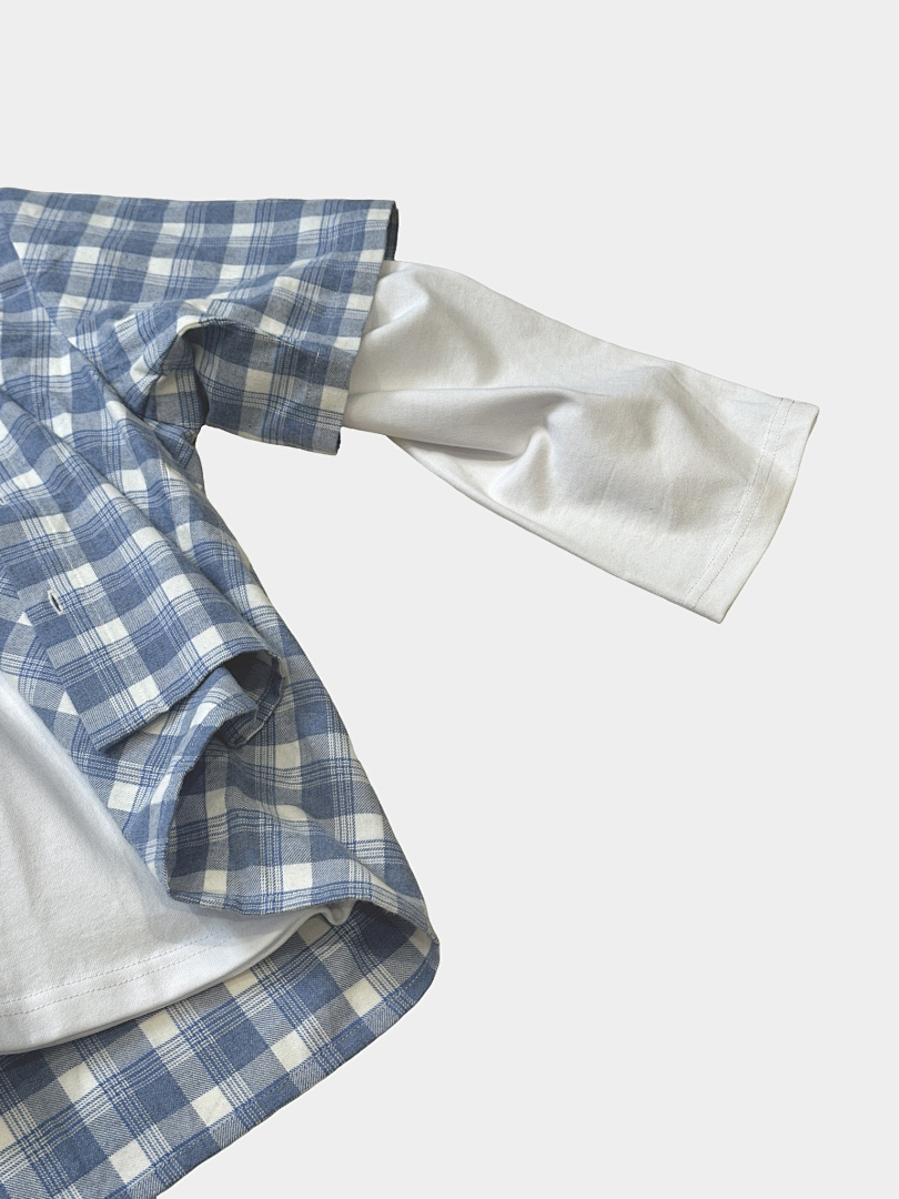 On Running 170Gsm Union Kingdom 100% Cotton Boxy Cropped Fit Plaid Flannel Short-Sleeved Shirt - Image 16