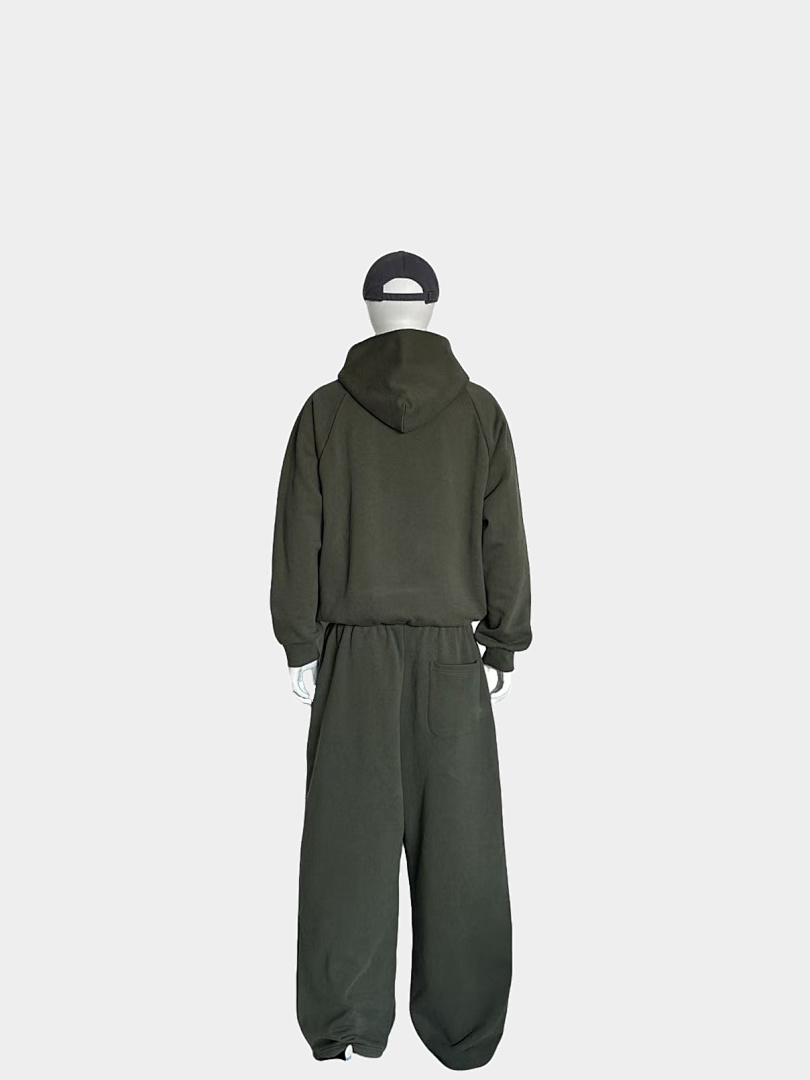 On Running 600Gsm Union Kingdom 100% Cotton Fleece Cropped Fit Hoodie And Baggy Sweatpants - Image 89