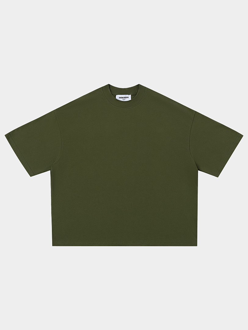 On Running 240Gsm Union Kingdom 100% Cotton Boxy Cropped Fit Blank T-Shirt - Image 4