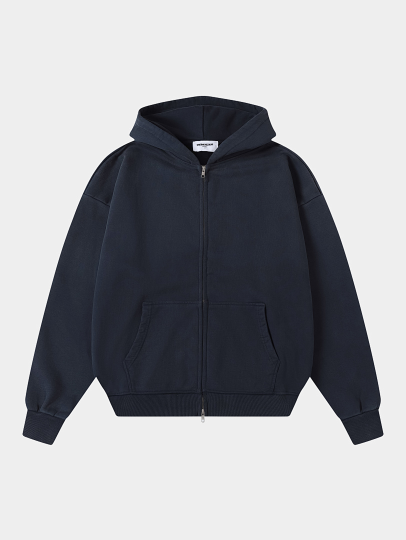 On Running 550Gsm Union Kingdom 100% Cotton French Terry Cropped Fit Washed Zip-Up - Image 11