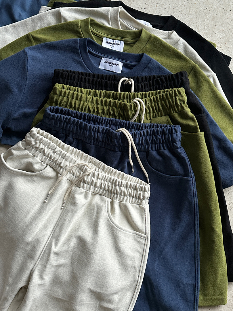 On Running 350Gsm/420Gsm Terry Texture T-Shirt And Shorts Set - Image 93