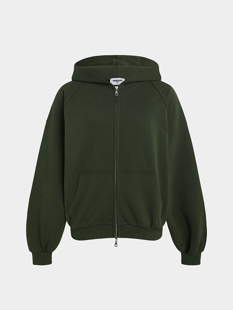On Running 480Gsm Union Kingdom 100% Cotton French Terry Raglan Boxy Cropped Fit Zip-Up - Image 3