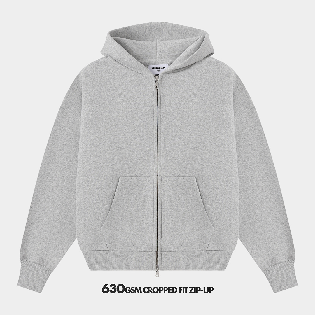 On Running 630Gsm Union Kingdom Boxy Cropped Fit Blank Zip-Up