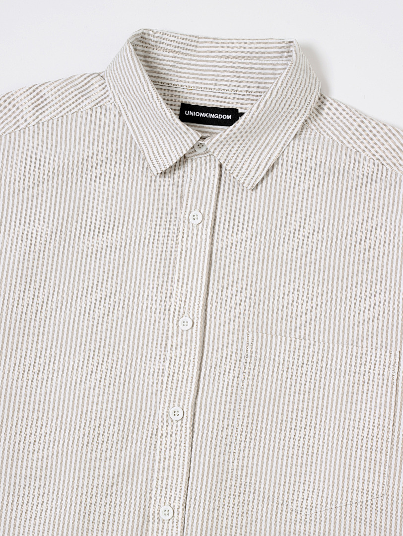 On Running [Restocking]180Gsm 100% Cotton Oxford Weave Boxy Cropped Fit Long-Sleeved Shirt - Image 13