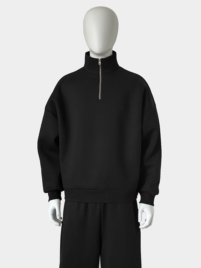 On Running 630Gsm Union Kingdom Boxy Crop Fit Blank Quarter-Zip Sweatshirt - Image 44
