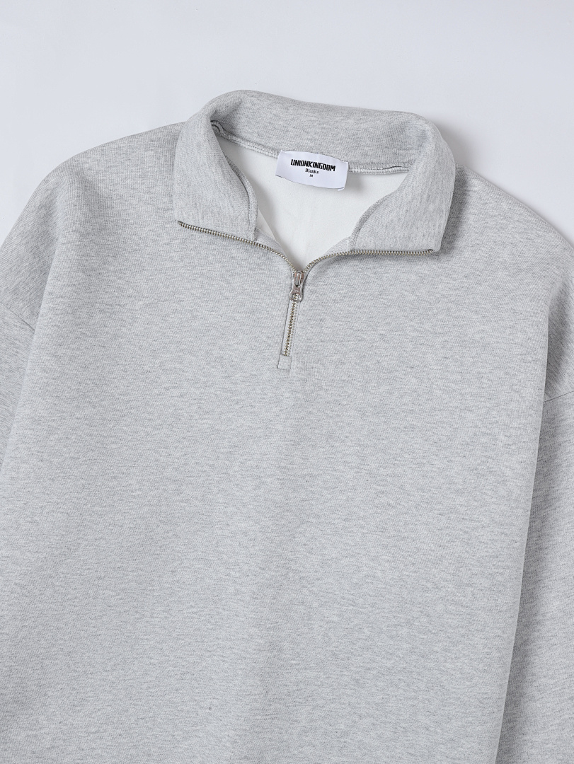 On Running 630Gsm Union Kingdom Boxy Crop Fit Blank Quarter-Zip Sweatshirt - Image 8