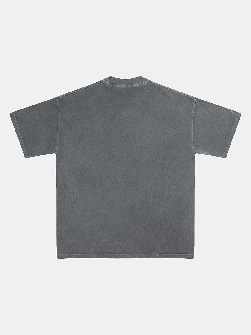On Running 220Gsm Union Kingdom Washed Black 100% Cotton Loose Fit Blank T-Shirt - Image 2