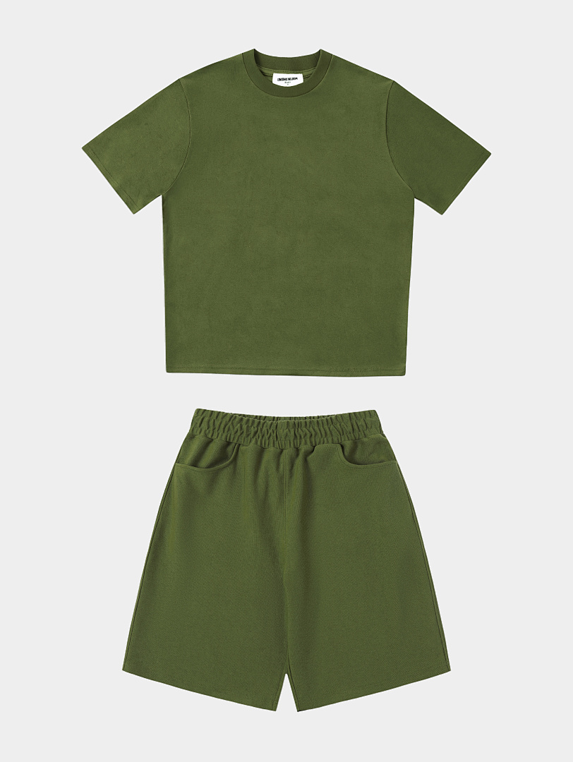 On Running 350Gsm/420Gsm Terry Texture T-Shirt And Shorts Set - Image 40