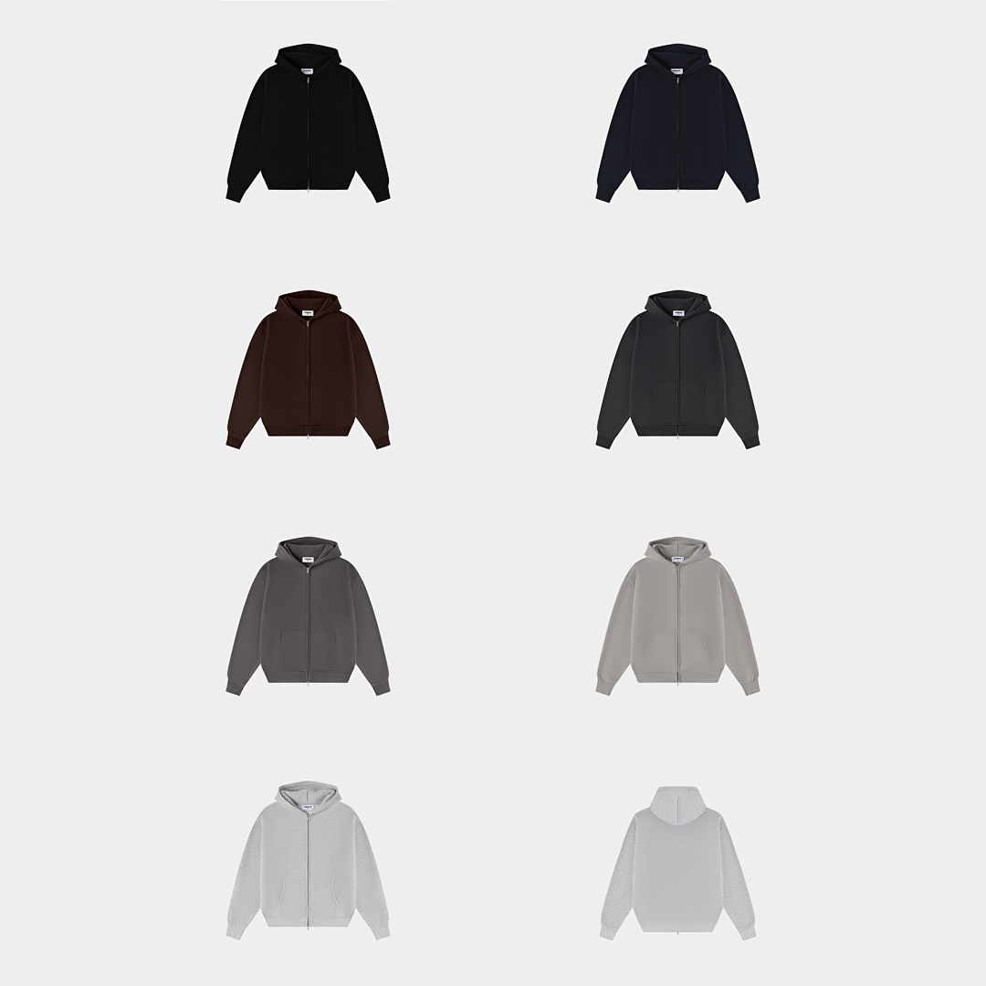 On Running 360Gsm Union Kingdom Loose Fit Blank Zip-Up Hoodie And Tracksuit - Image 82