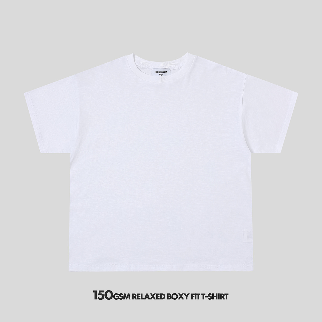 On Running 150Gsm Union Kingdom 100% Raw Cotton Relaxed Boxy Fit Blank T-Shirt - Image 24