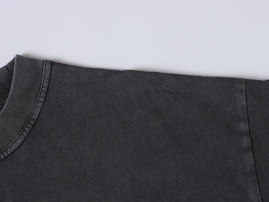 On Running 250Gsm Union Kingdom Vintage Washed Gray 100% Cotton Loose Fit Blank T-Shirt - Image 6