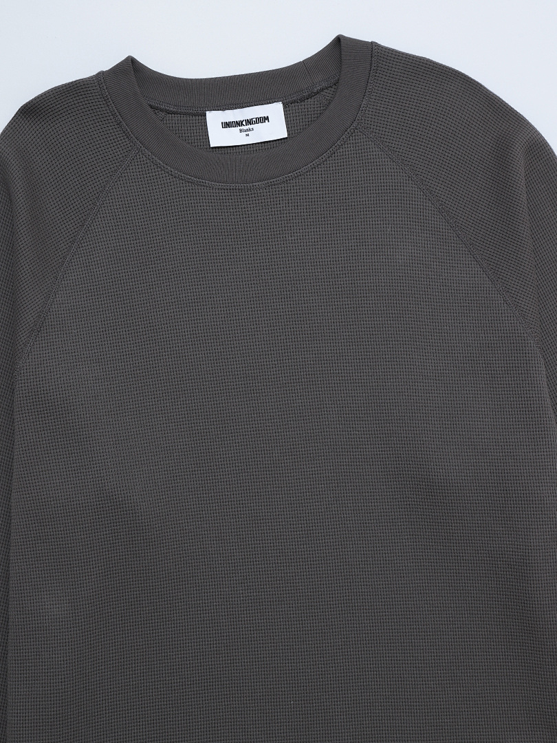 On Running 380Gsm Union Kingdom 100% Cotton Waffle Weave Soft Raglan Long Sleeve - Image 13