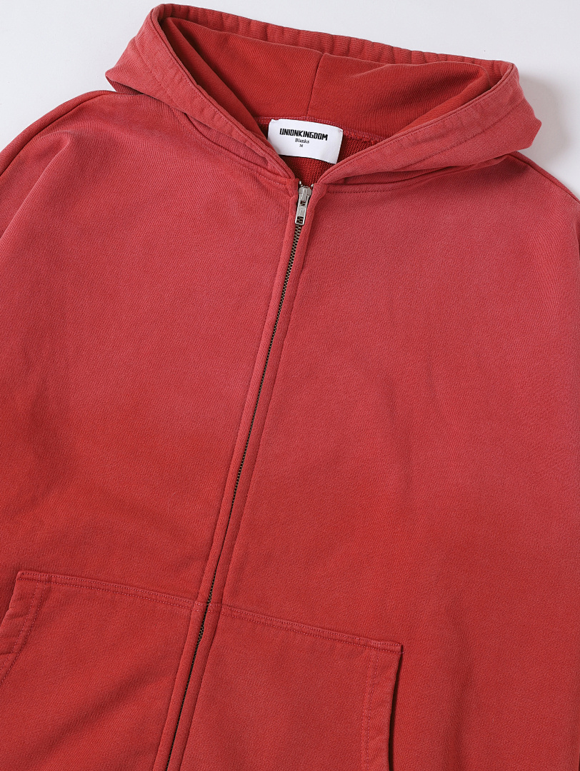 On Running 550Gsm Union Kingdom 100% Cotton French Terry Cropped Fit Washed Zip-Up - Image 4