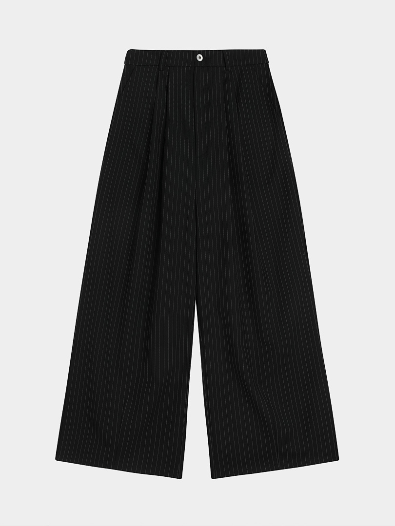 On Running [Restocking]300Gsm Union Kingdom Baggy Fit Striped Pleated Pant - Image 20