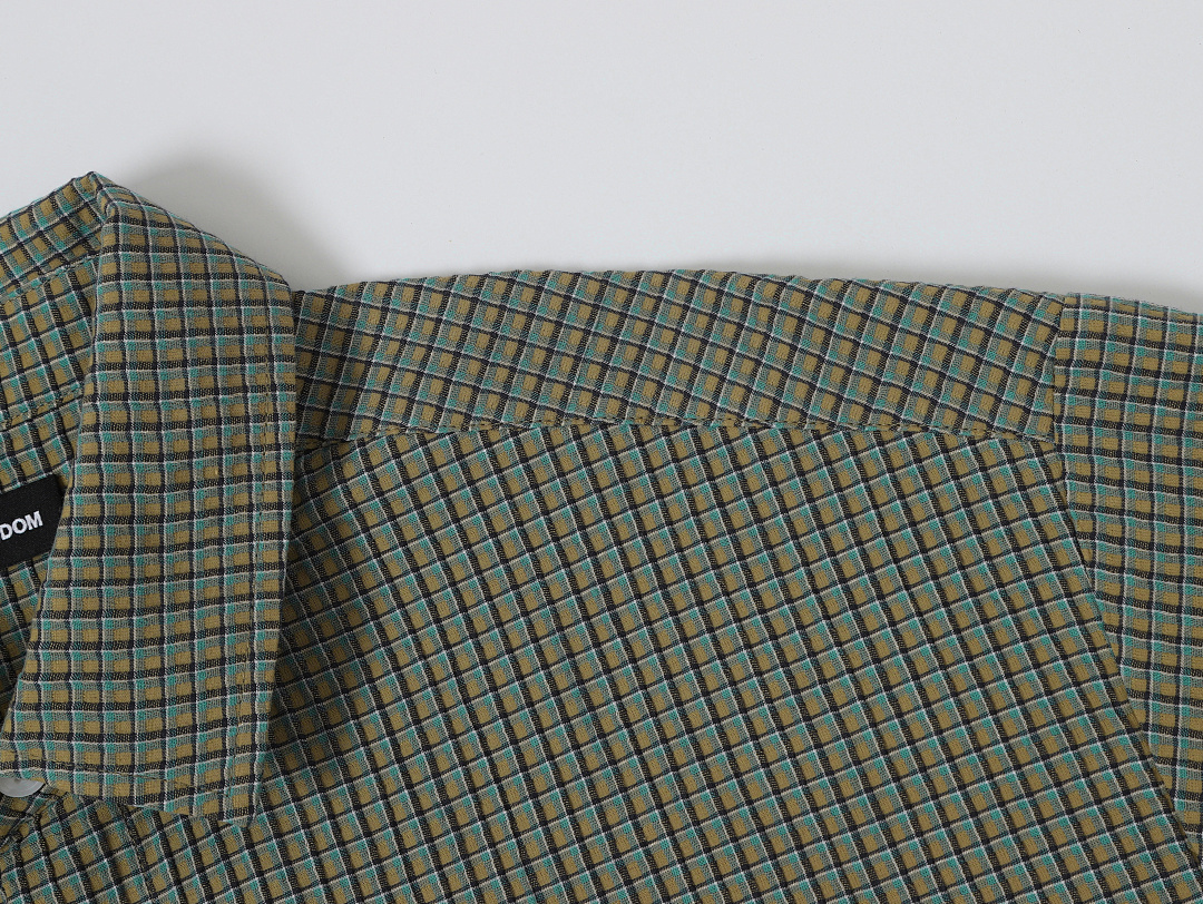 On Running 140Gsm Union Kingdom 100% Cotton Boxy Cropped Fit Plaid Short-Sleeved Shirt - Image 14