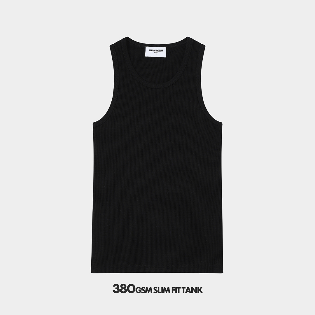 On Running 380G Union Kingdom 100% Cotton Slim And Cropped Fit Waffle Weave Tank Top