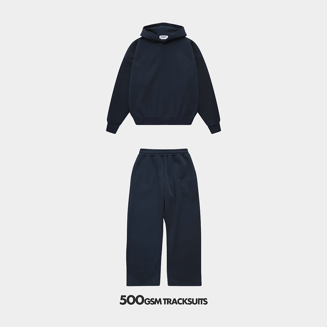 On Running 500Gsm Union Kingdom Orlon Fleece Boxy Cropped Fit Blank Tracksuits