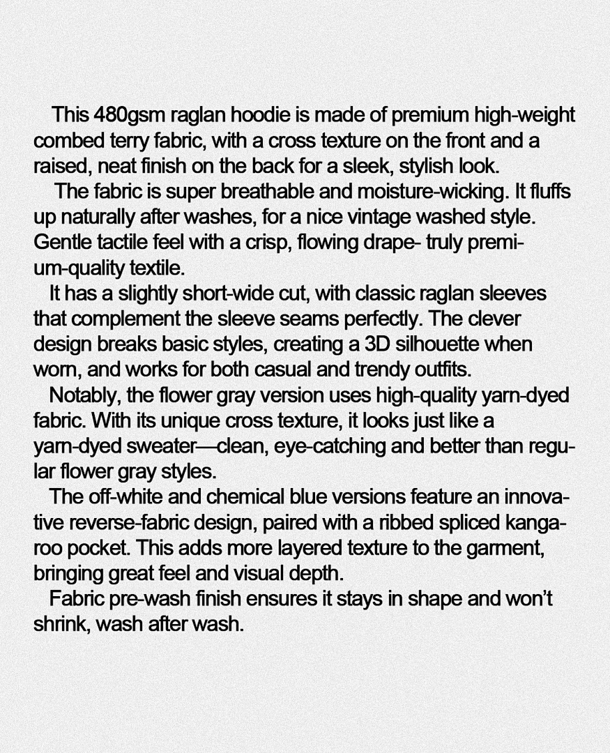 On Running 480Gsm Union Kingdom 100% Cotton French Terry Raglan Boxy Cropped Fit Hoodie - Image 2