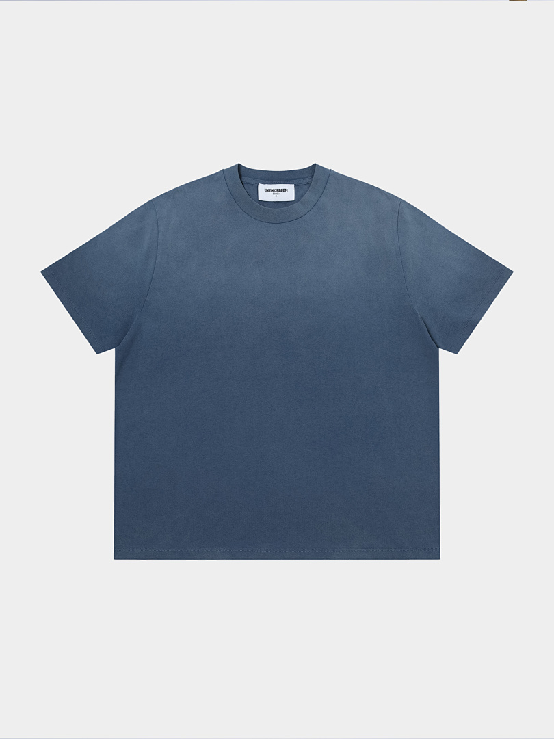 On Running 320Gsm Union Kingdom Vintage Washed 100% Cotton Regual Shoulder Blank T-Shirt - Image 2