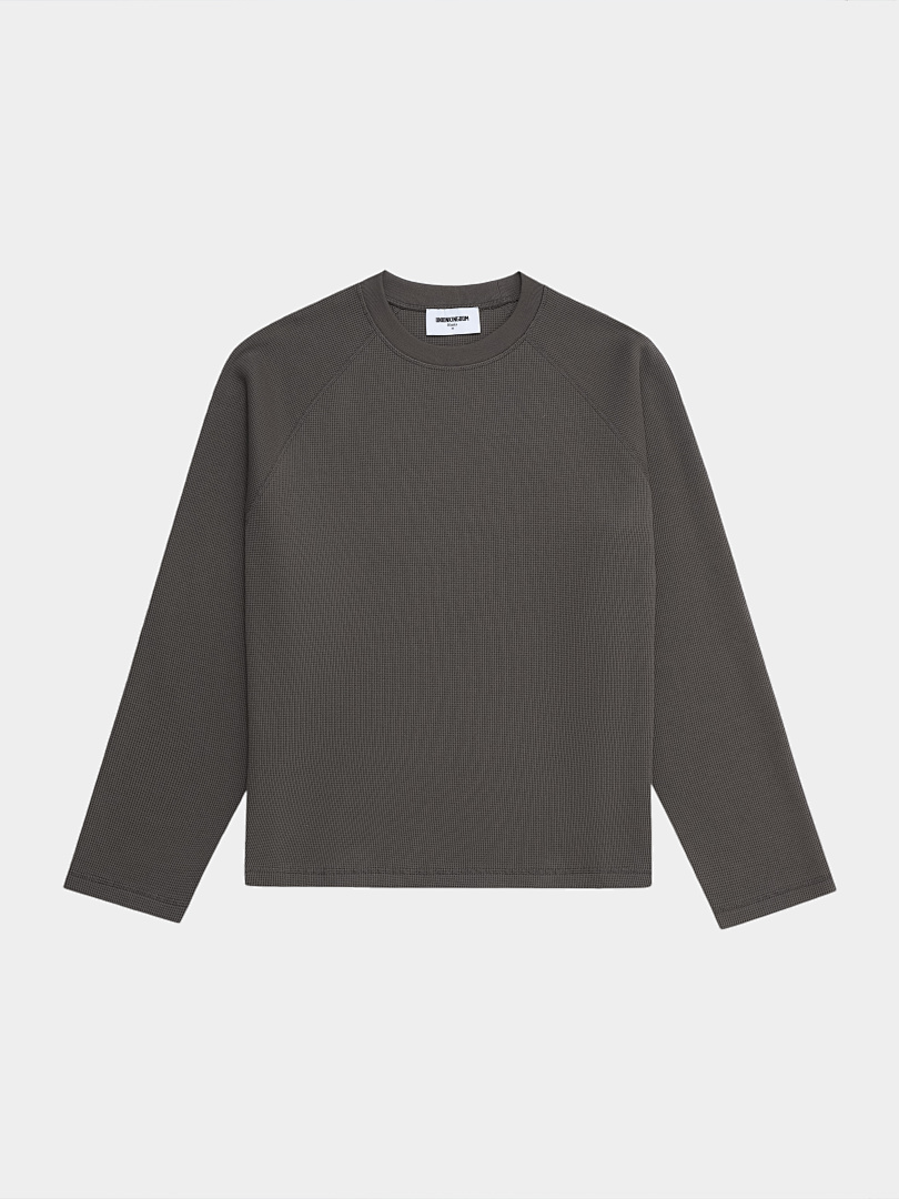 On Running 380Gsm Union Kingdom 100% Cotton Waffle Weave Soft Raglan Long Sleeve - Image 11