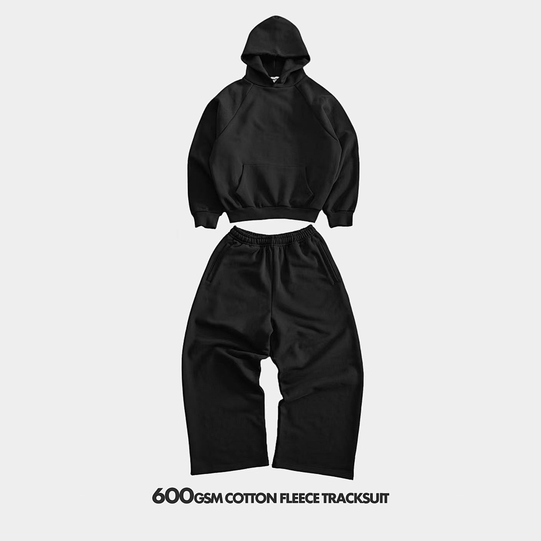 On Running 600Gsm Union Kingdom 100% Cotton Fleece Cropped Fit Hoodie And Baggy Sweatpants - Image 117