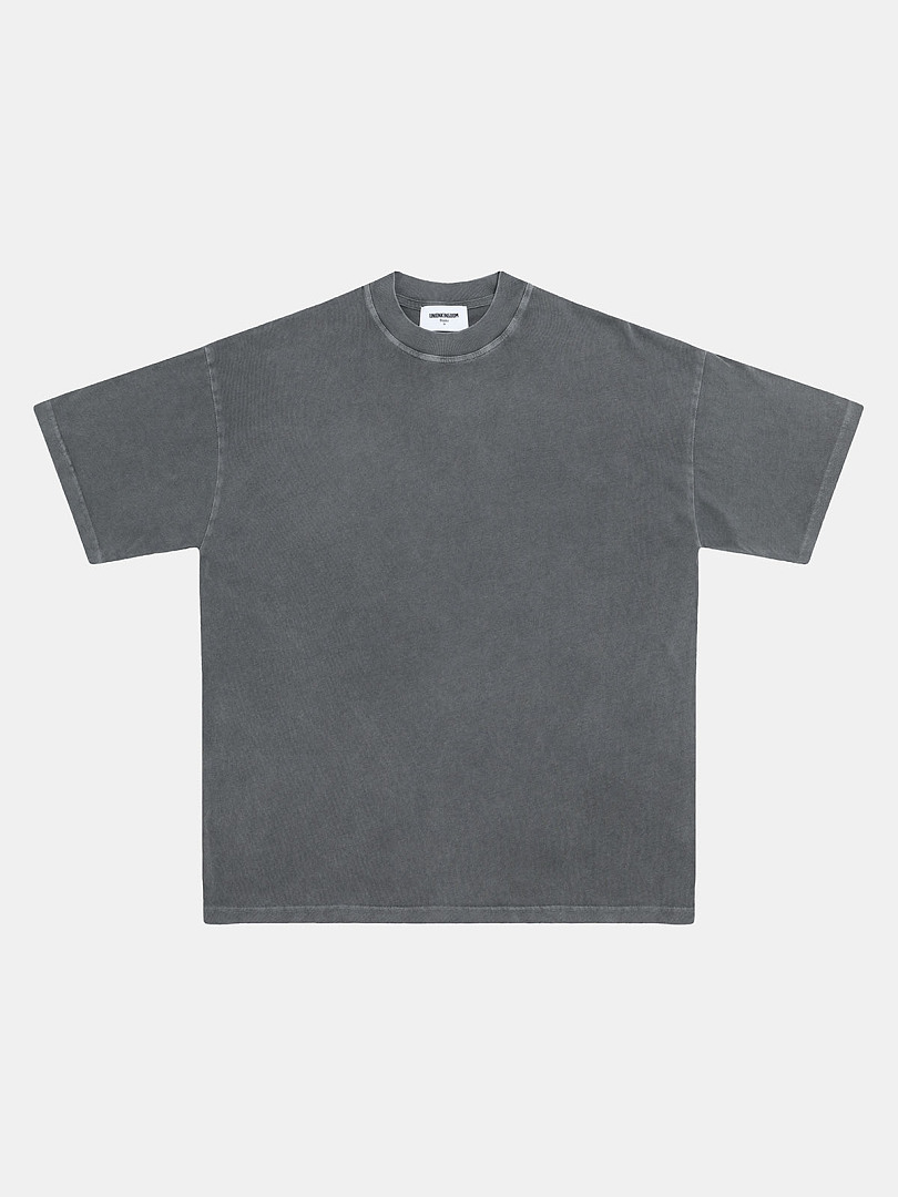 On Running 220Gsm Union Kingdom Washed Black 100% Cotton Loose Fit Blank T-Shirt