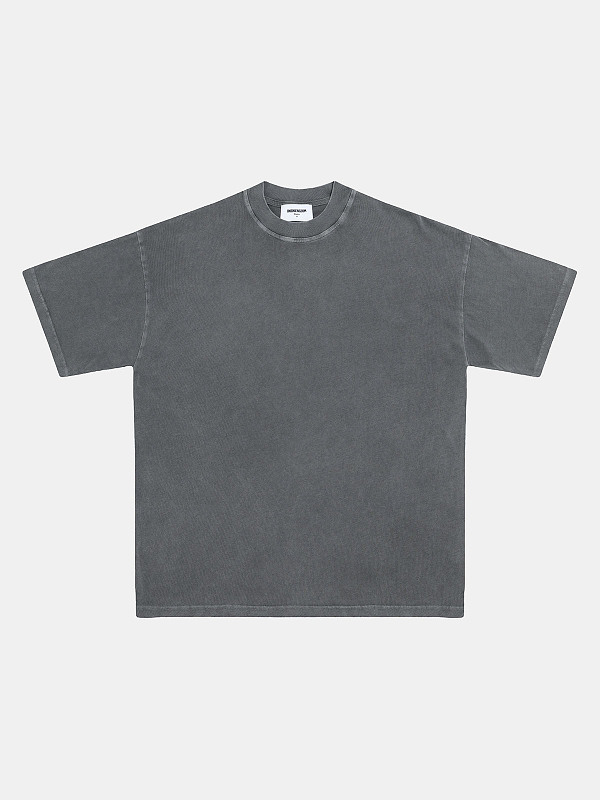 On Running 220Gsm Union Kingdom Washed Black 100% Cotton Loose Fit Blank T-Shirt