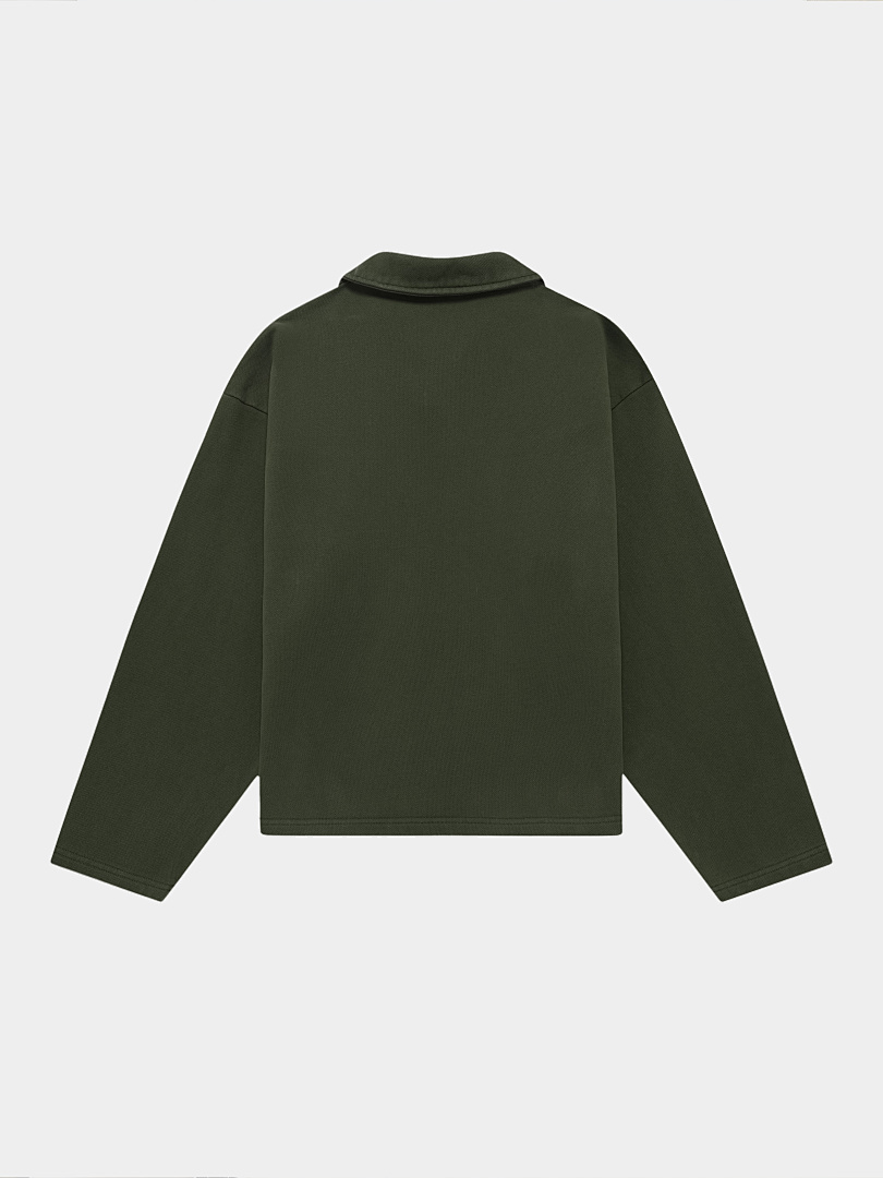 On Running [Preview]480Gsm Union Kingdom Vintage 100% Cotton French Terry Cropped Fit Collared Sweater - Image 3