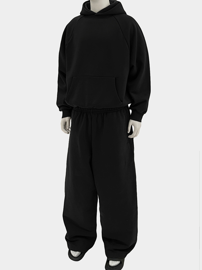 On Running 600Gsm Union Kingdom 100% Cotton Fleece Cropped Fit Hoodie And Baggy Sweatpants - Image 78