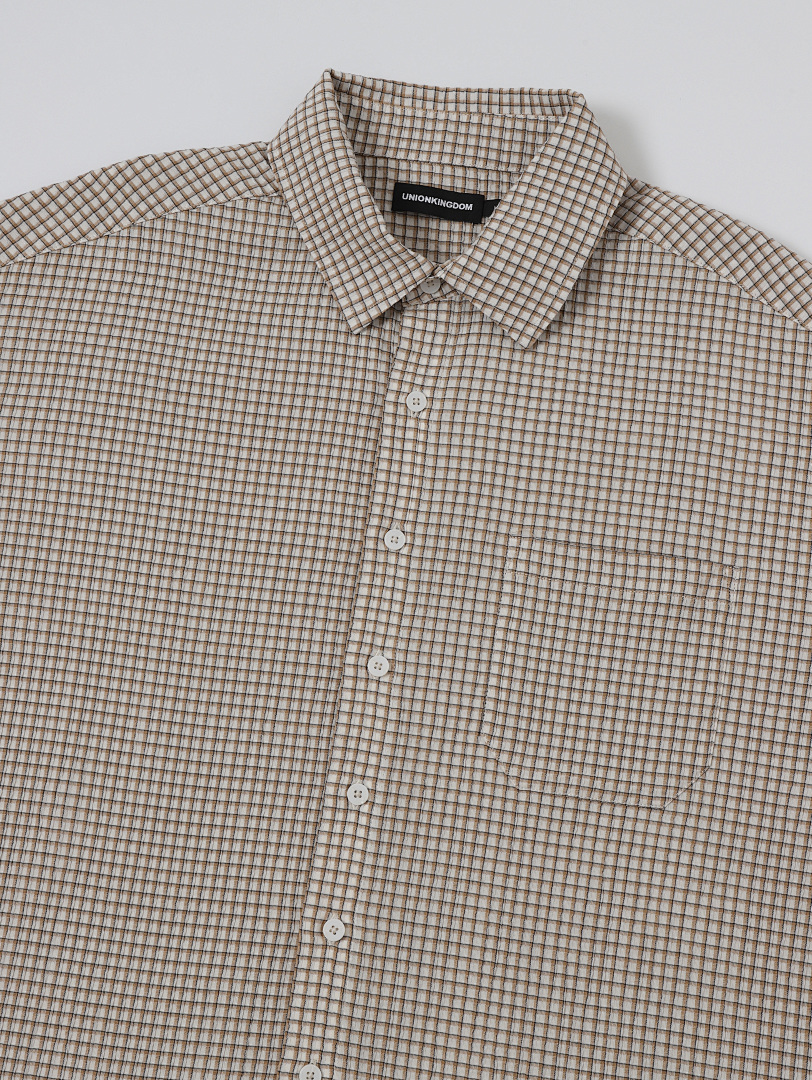 On Running 140Gsm Union Kingdom 100% Cotton Boxy Cropped Fit Plaid Short-Sleeved Shirt - Image 4