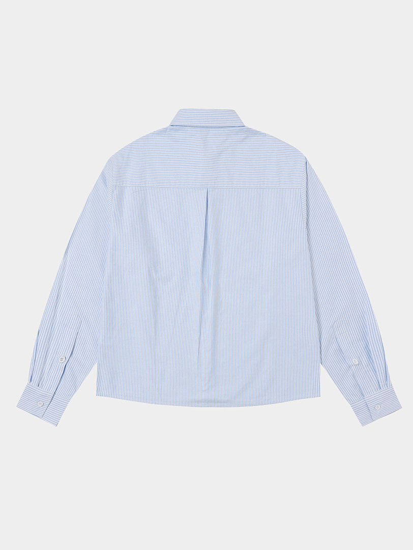 On Running [Restocking]180Gsm 100% Cotton Oxford Weave Boxy Cropped Fit Long-Sleeved Shirt - Image 3