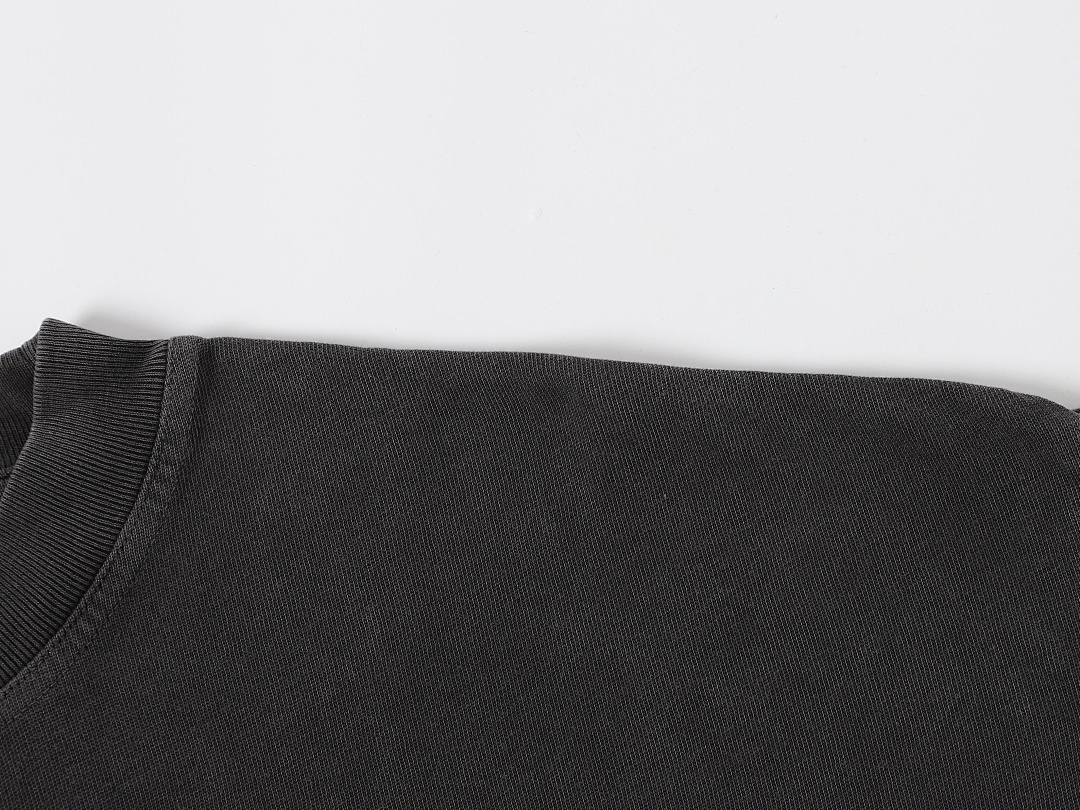 On Running 220Gsm Union Kingdom Washed Black 100% Cotton Loose Fit Blank T-Shirt - Image 6