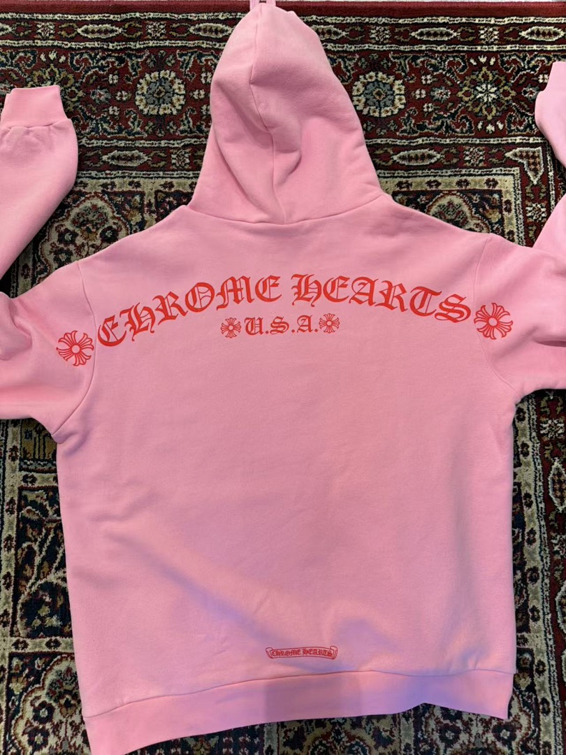 Chanel Chrome Hearts Pink Hoodie - Image 3