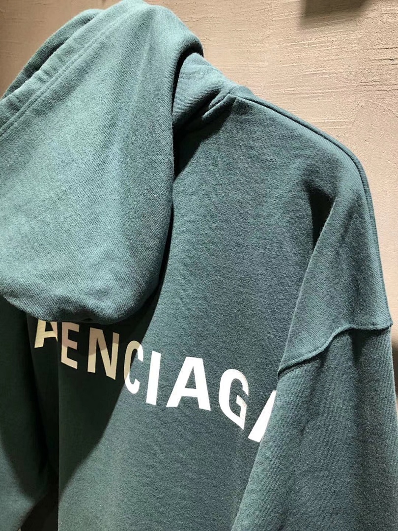 Balenciaga Balenciag Green Back Logo Hoodie - Image 5