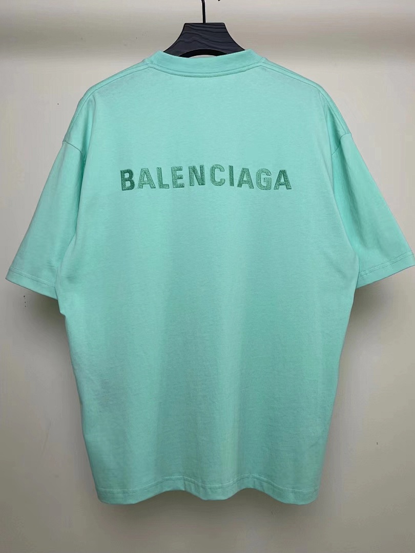 Balenciaga SOLD OUT Balenciag Light Green Logo T-Shirt - Image 4