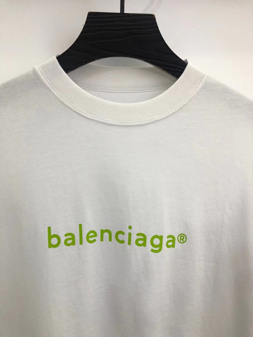 Balenciaga SOLD OUT BALENCIAG Light Green Logo Tee - Image 4