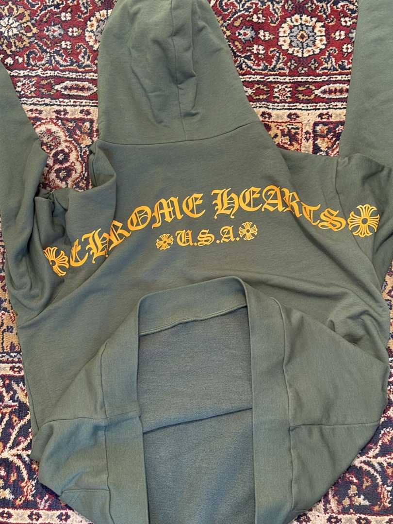 Chanel Chrome Hearts Green Hoodie - Image 3