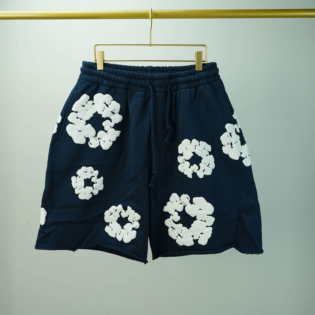 Other 190 Denim Tears The Cotton Wreath Shorts (Navy) - Image 5