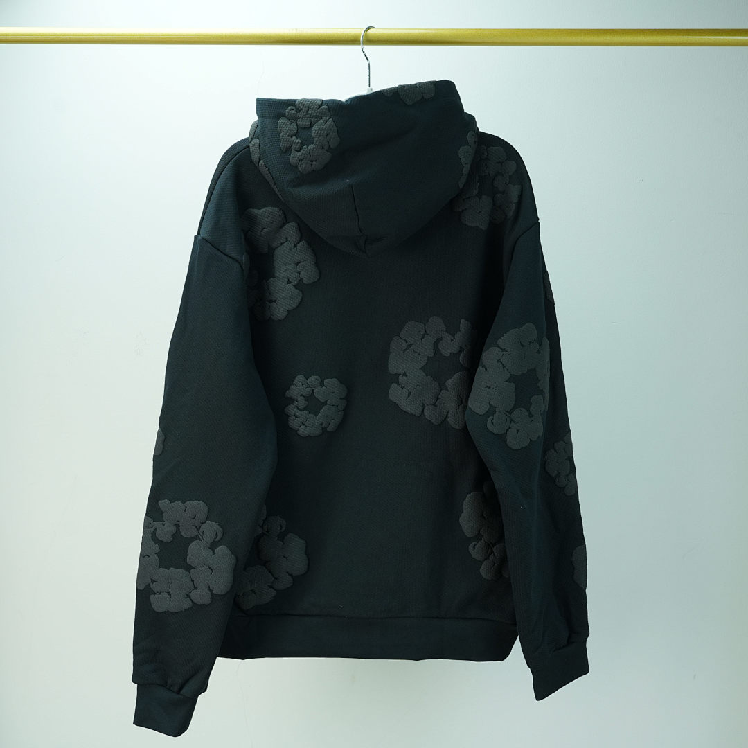 Other 275 Denim Tears Cotton Wreath Hoodie Black Monochrome - Image 26