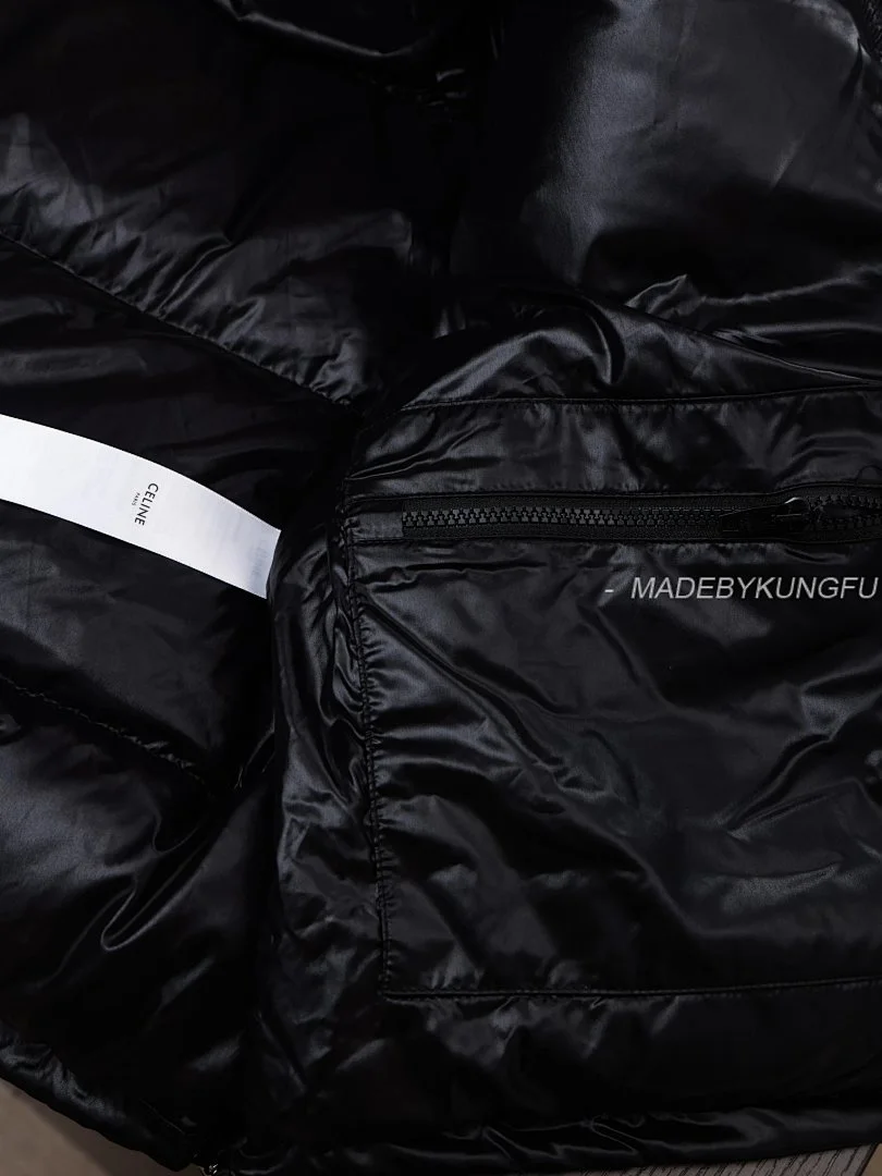 CELINE (by Hedi Slimane) Puffer Jacket in Light Nylon – Black (3)