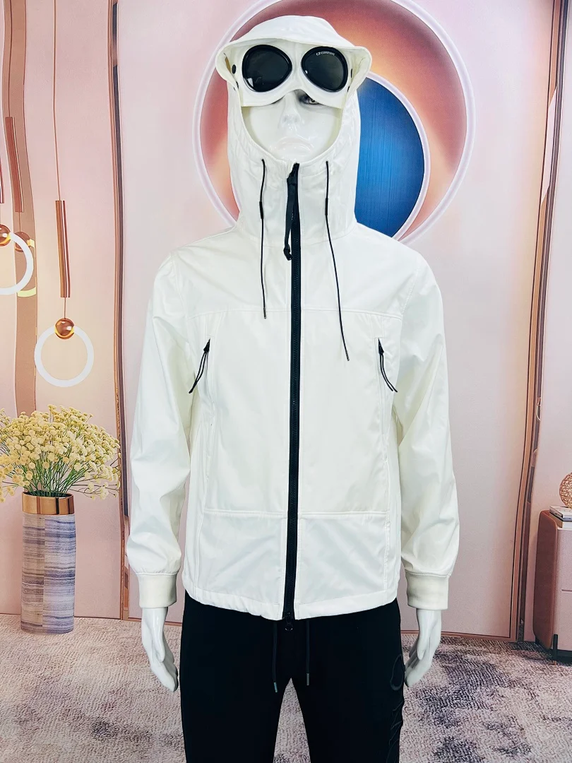C.P. Company C.P. Shell-R Goggle Jacket – Gauze White (Gauze White)