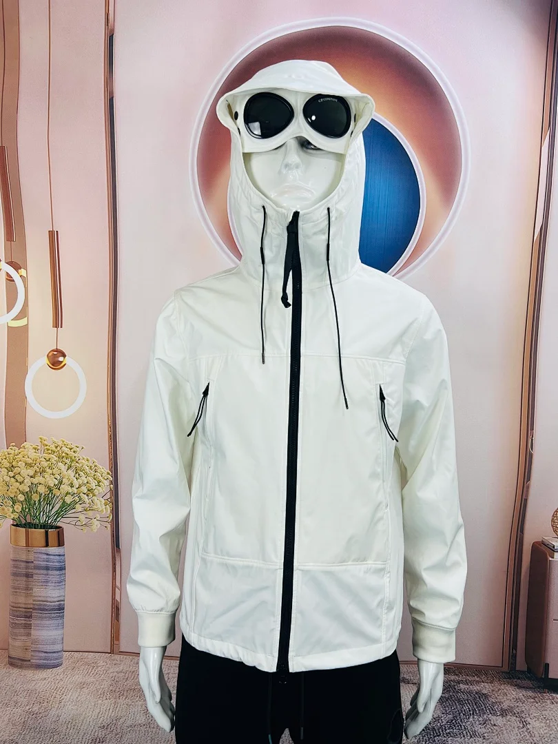 C.P. Company C.P. Shell-R Goggle Jacket – Gauze White (Gauze White)